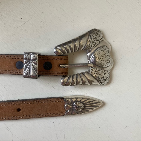 Justin Boots Western Cowhide Heart Belt - Picture 4 of 7